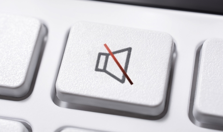 Tastatur-Knopf mit dem Lautlos-Symbol